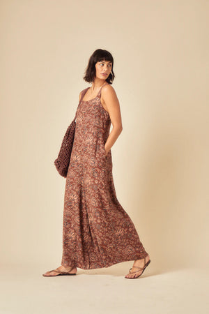 Nobody's Child - Brianna Paisley Jumpsuit - Brown