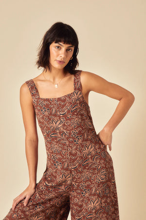 Nobody's Child - Brianna Paisley Jumpsuit - Brown