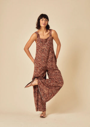 Nobody's Child - Brianna Paisley Jumpsuit - Brown