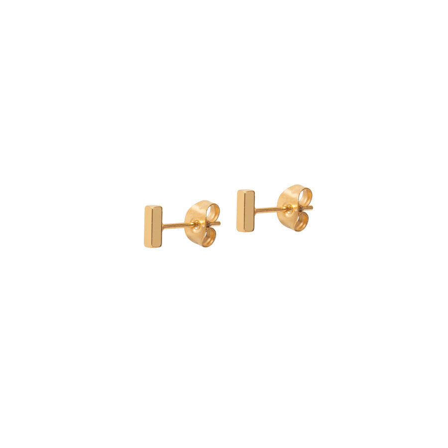 Weathred Penny - Gold Bar Studs