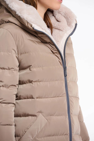 Rino & Pelle - Keila Fur Long Padded Coat - Toffee