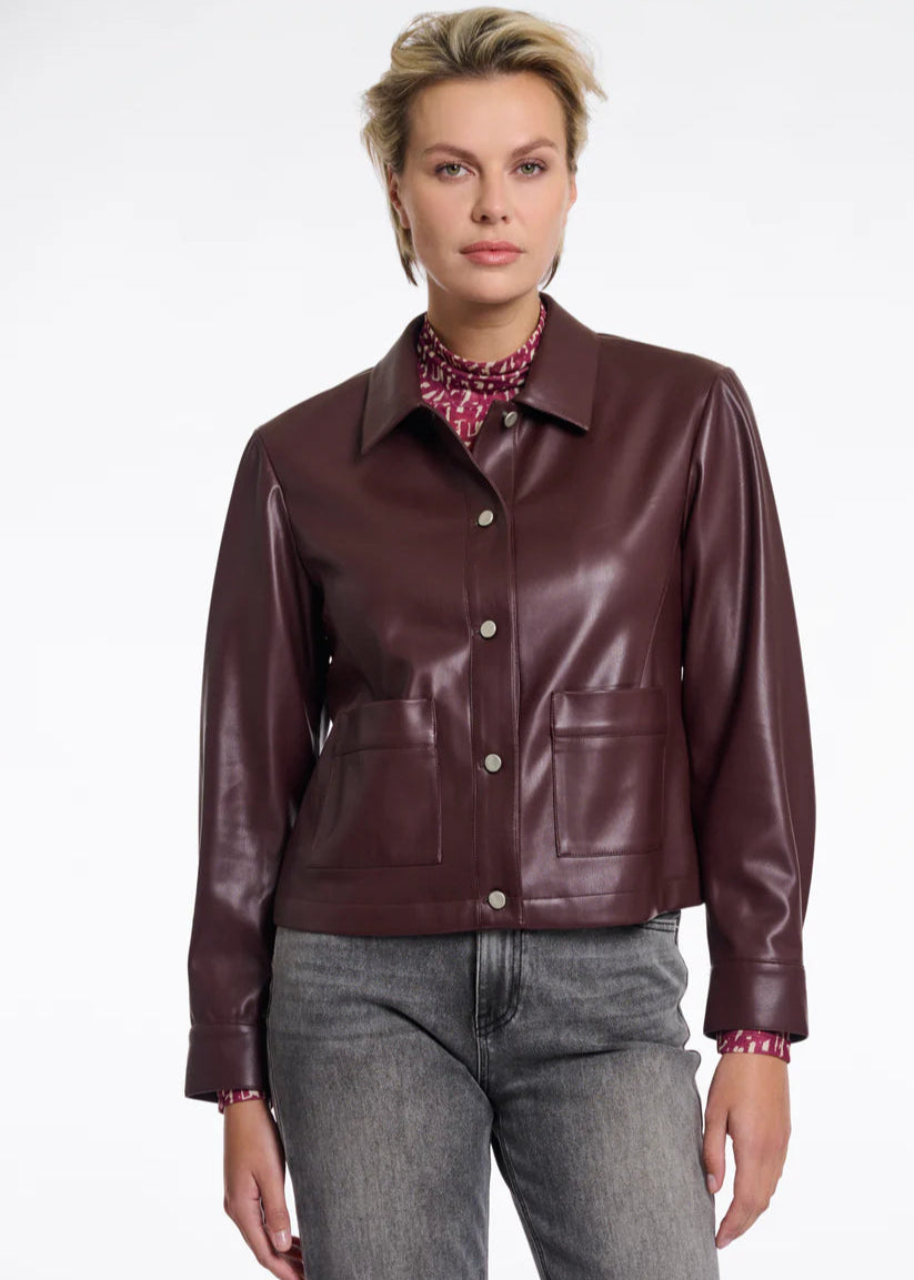 Rino & Pelle - Annicka Faux Leather Jacket - Chocolate Bean