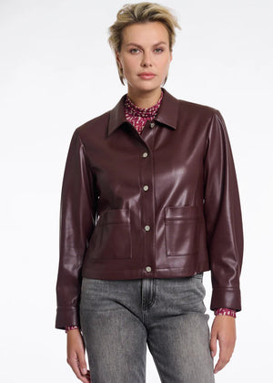 Rino & Pelle - Annicka Faux Leather Jacket - Chocolate Bean