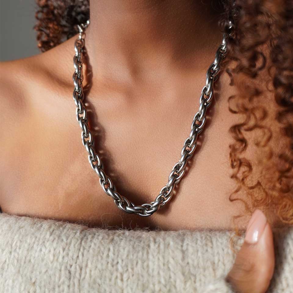 Weathered Penny - Silver Knot Chain