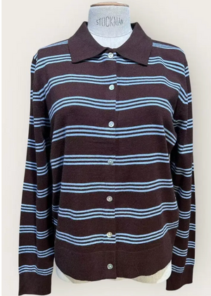 April 86 - Soft knit Caridan - Brown & Blue