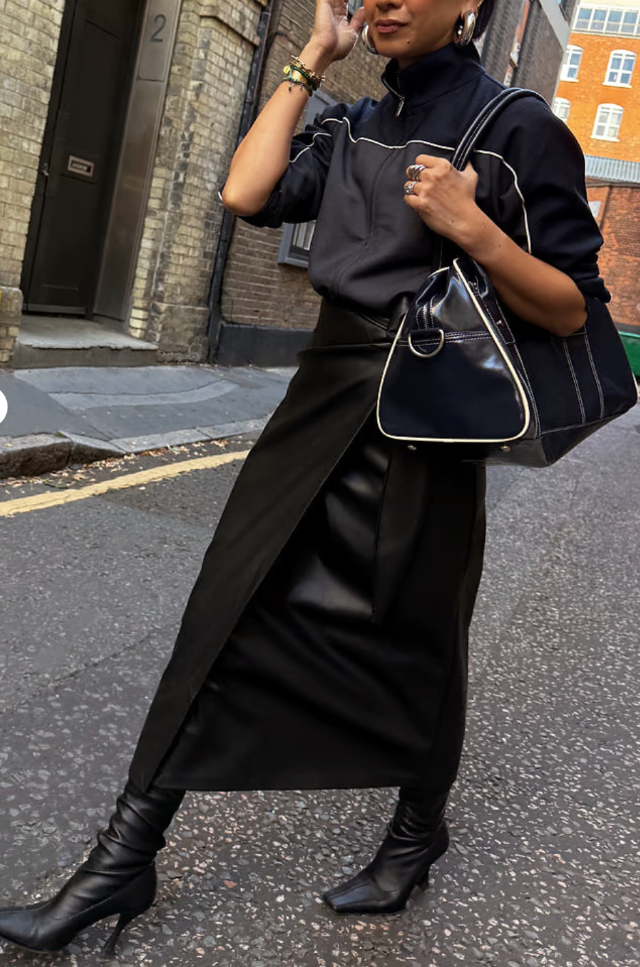 NFD - Black Vegan Wrap Skirt