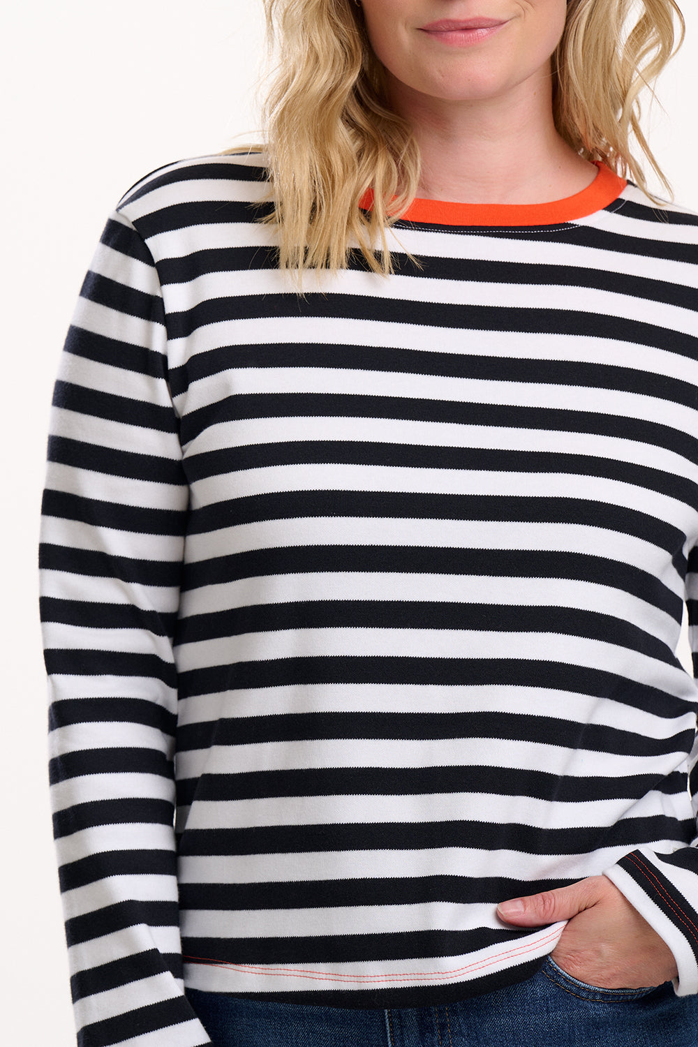 Sugarhill - Vienna - White, black, striped Ringer sweatshirt