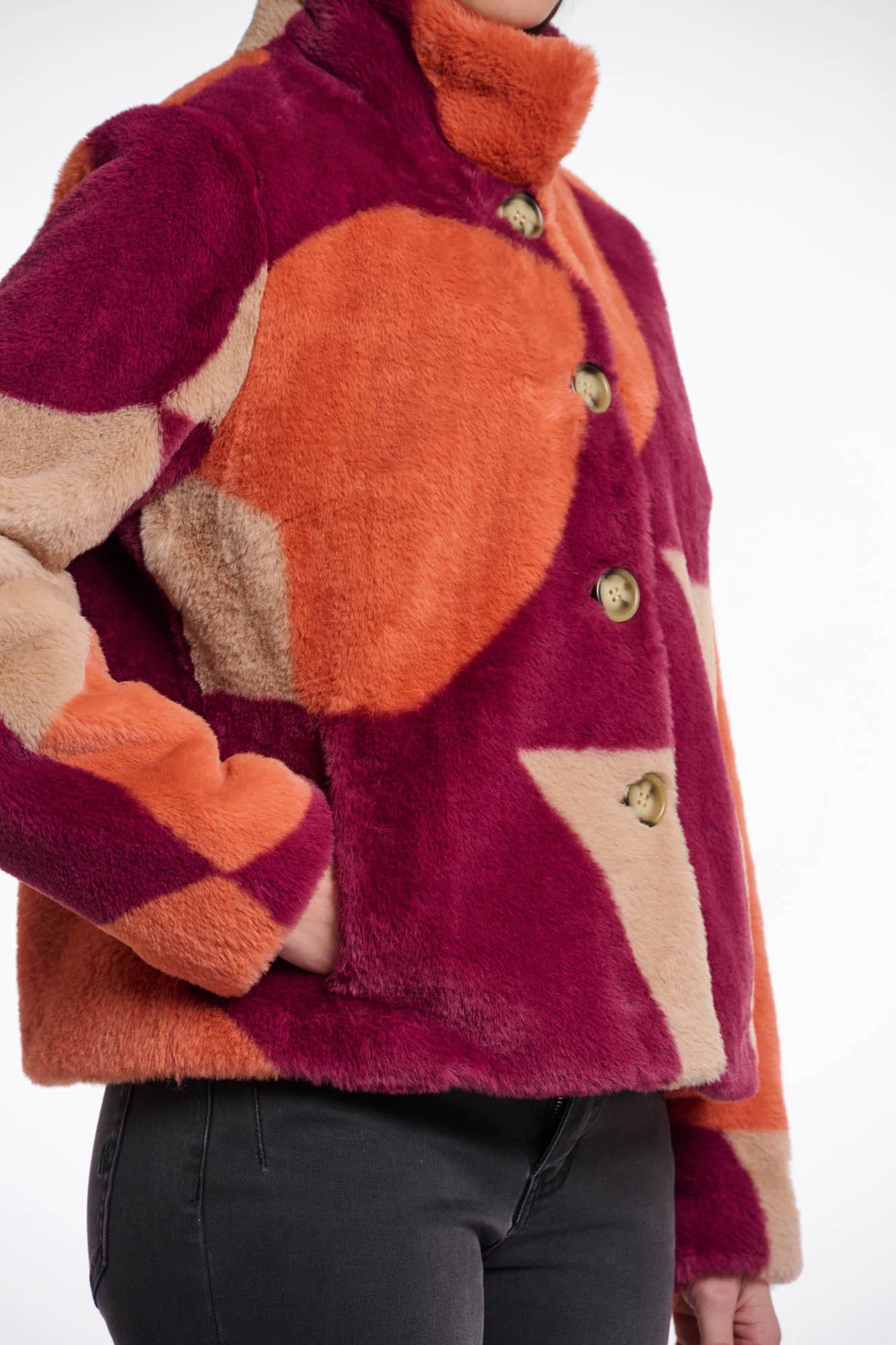 Rino & Pelle - Vie Faux Fur Jacket - Colourblock