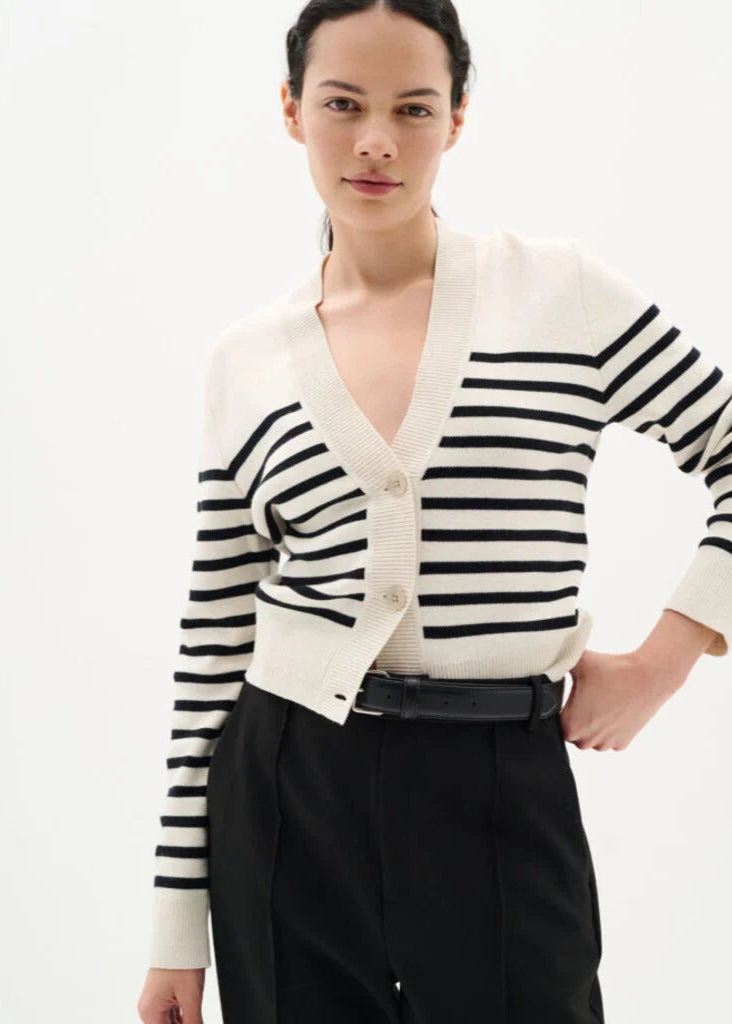 Inwear - Wallis/W Cardigan - Black Stripe