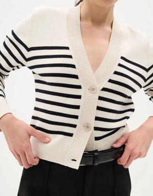 Inwear - Wallis/W Cardigan - Black Stripe