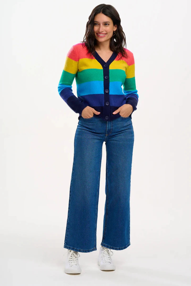 Sugarhill - Izzy Cardigan - multi rainbow stripes