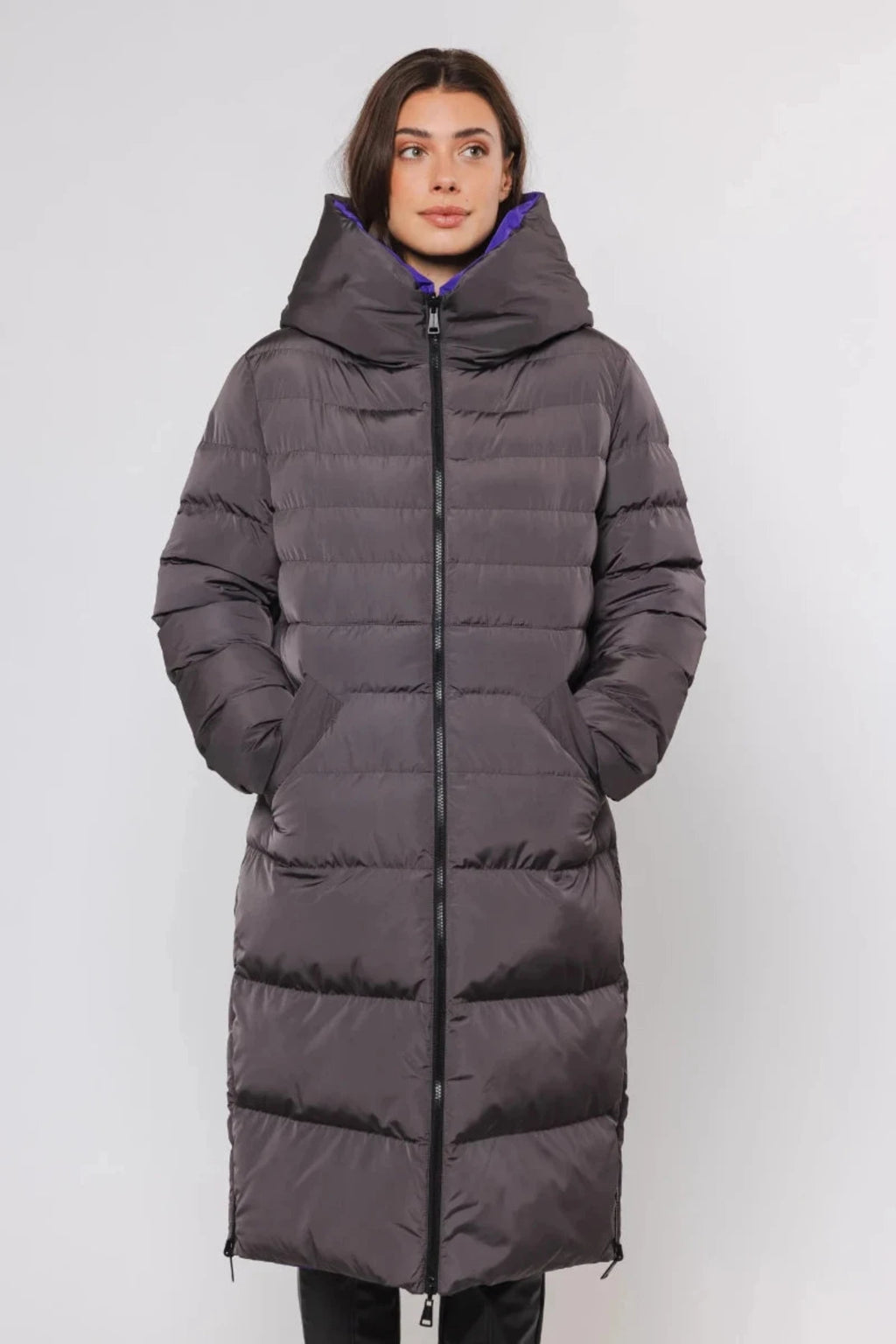 Rino & Pelle - Keila Reversible Coat - Graphite and purple