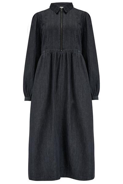 Sugarhill - Kirsty Midi smock dress - Washed black