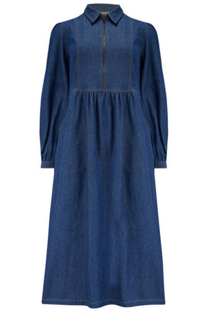 Sugarhill - Kirsty midi smock dress - Mid blue denim