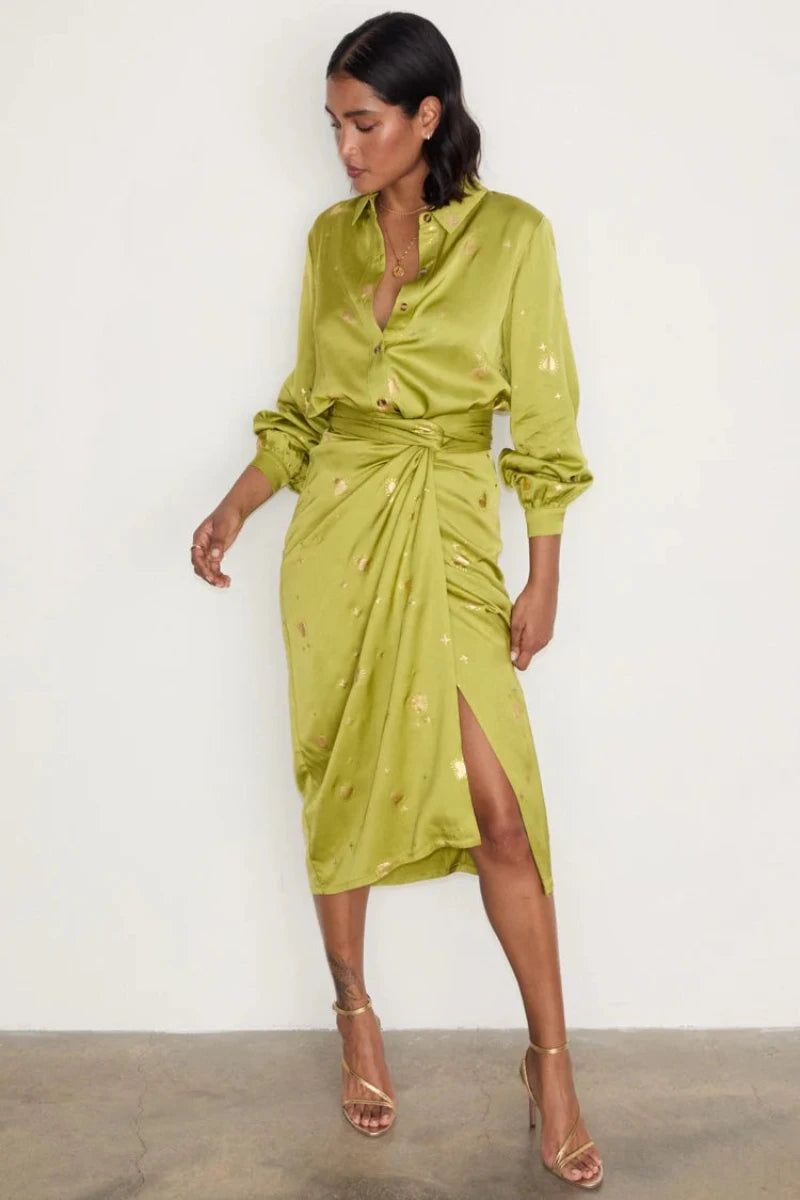 Never Fully Dressed - Jaspre Wrap Skirt - Lime