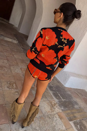 Never Fully Dressed - Black Poppy Cardigan - Black