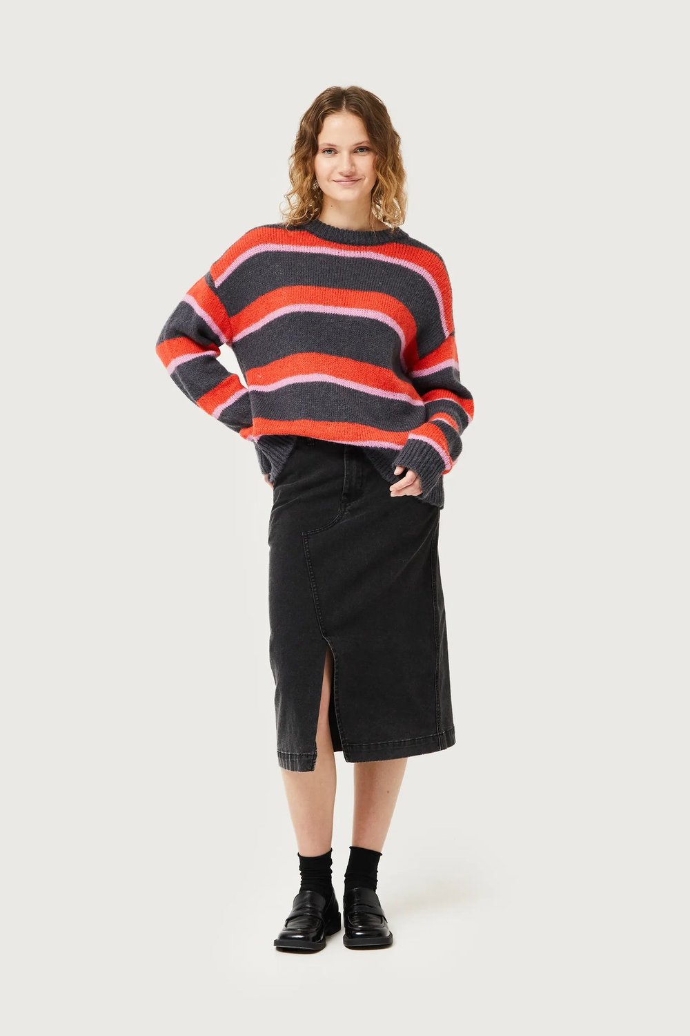 Compania - Stripe Jumper - Grey