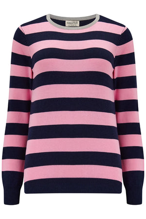 Sugarhill - Rowena jumper - Navy/pink, silver collar