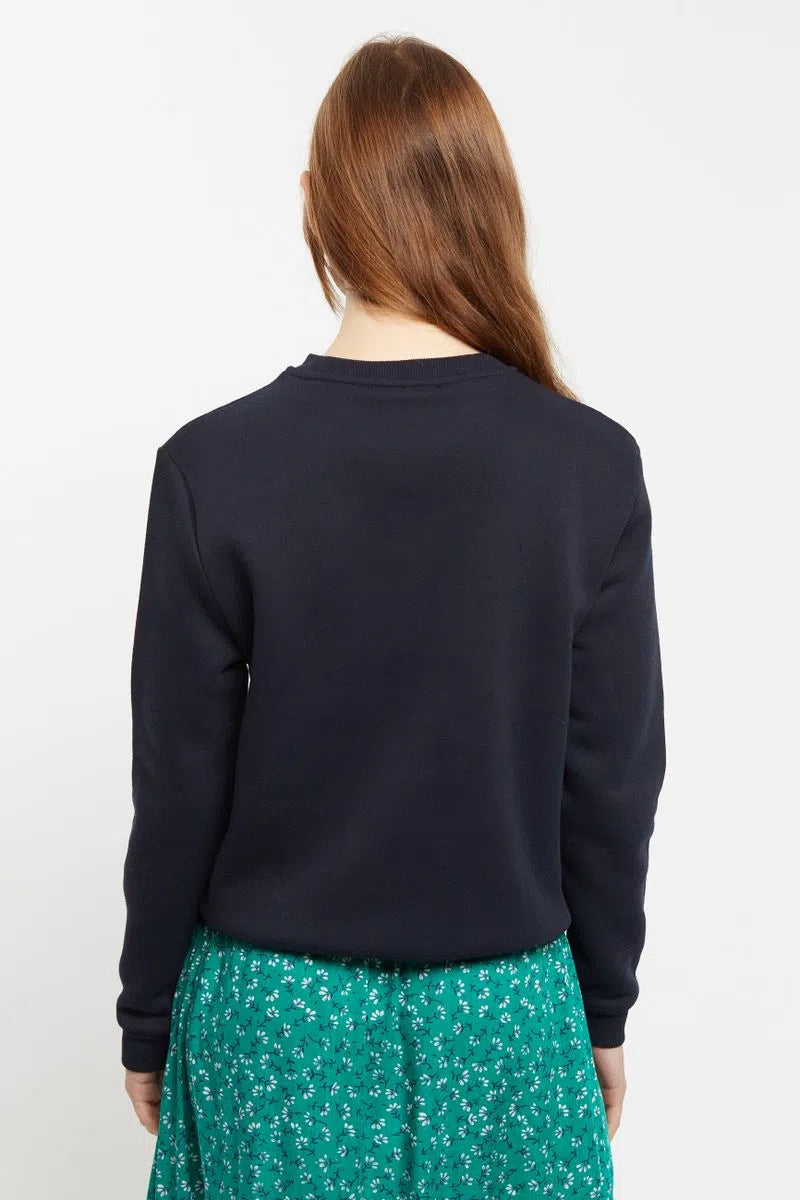 Louche -Jan Peace Embroidered Brushed Back in Navy