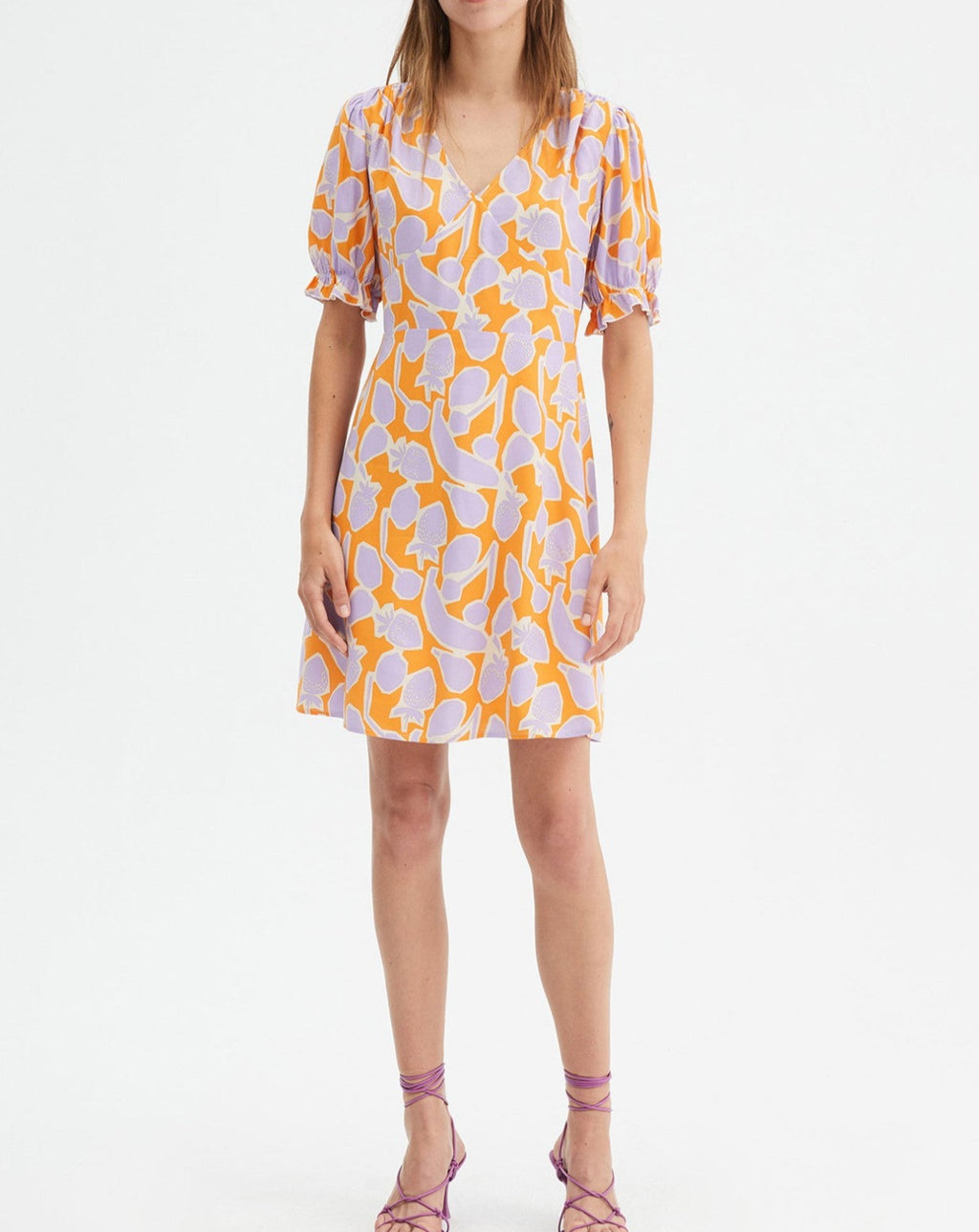 Compania - Fruit Print Puff sleeve Mini Dress